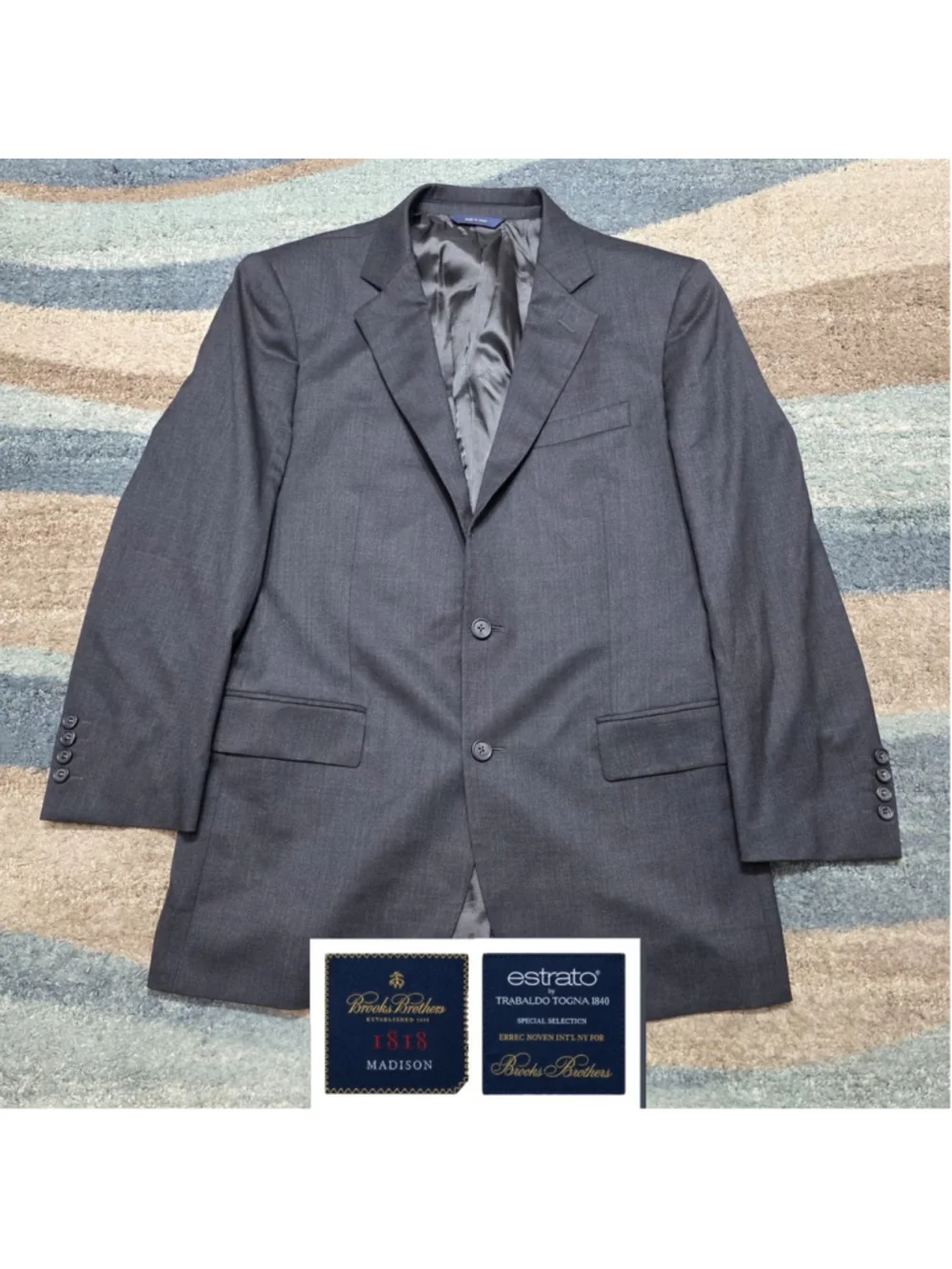 Brooks Brothers Madison 1818 Wool Blazer Mens 41R Black Suit Jacket Sports Coat
